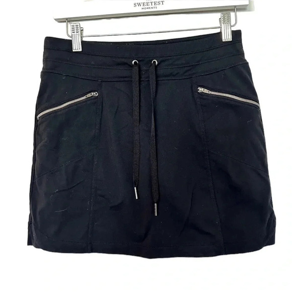 Athleta Black Zipper Front Tie Mini Skort Size XS GUC - Picture 2 of 9